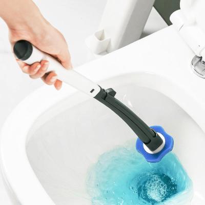 China New Design 2023 Viable Disposable Toilet Brush With 8pcs Refills With Soap Dispenser Toilet Brush And Holder Set For Bathroom for sale