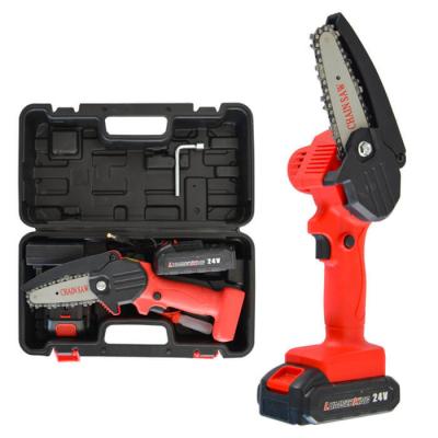 China 4'' Garden Rechargeable Handheld Mini Chainsaw Electric Tree Cutting Machine for sale