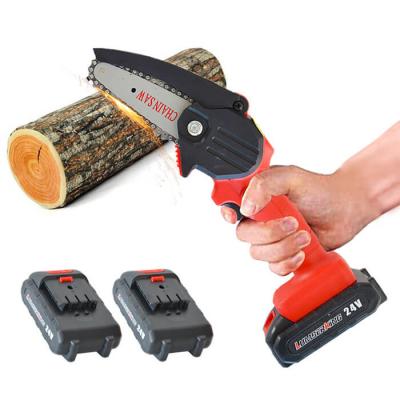 China 21V krachtige Motor Mini Electric Chainsaw 4 Duim Draadloze Macht Te koop