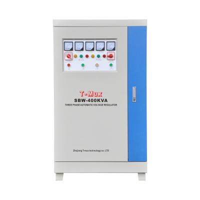 China SVC SBW-400KVA 750kva /800 KVA 380V/440V 3 phase split phase AC automatic voltage regulat with CE servo voltage stabilizer for sale