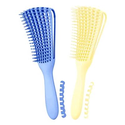 China Cushion In Stock 3a To 4c Curly Wavy Detangling Hair Combs Brush Curly Knots Detangler Easy To Clean Customize Hair Detangle Brush for sale