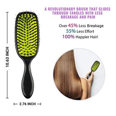 China Bestselling Fine Shine Enhancer Amazon Big Curl Curved Round Plastic Ribs Boar Bristle Hair Styling Fluffy Wet Bristle Brush for sale