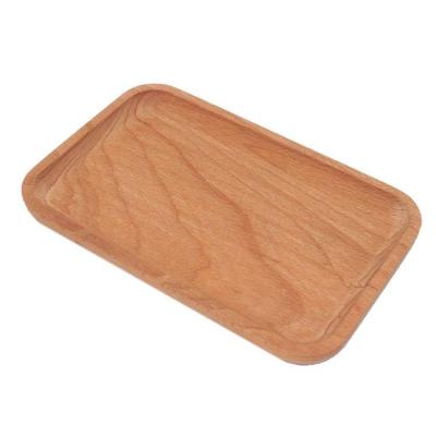 China Decorative Rectangle Tray For Kitchenware Serving Beech Wood Custom Made Viable Wholesale for sale