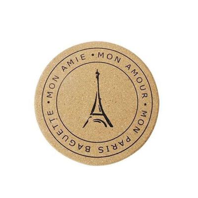 China OEM Viable Custom ODM Coasters Logo Wholesale Blank Table Cup Mats Print Round Wood Cork for sale