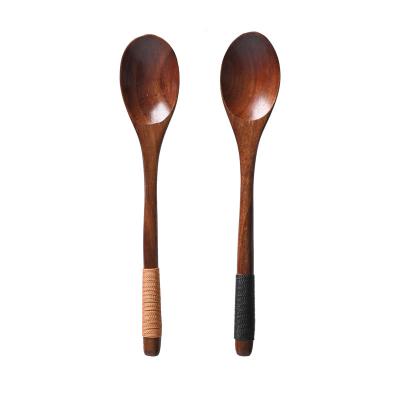 China Sustainable Wholesale Bulk Soup Small Japanese Style Wooden Spoons for sale