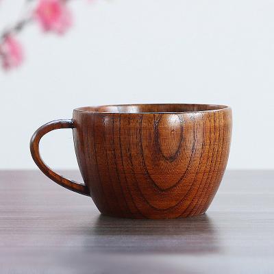 China Viable Portable Wooden Bar Kitchen Kitchen Drinking Coffee Mugs Coffee Tea Cup Juice Milk Water Handle Cup for sale