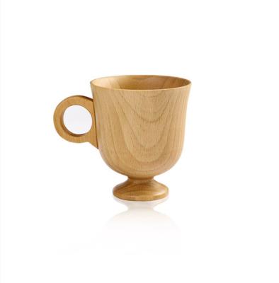 China Home Viable Kitchen Beer Mugs With Handle Color Fir Color Heat Resistant Wooden Natural Chinese Tea Coffee Mug Cup for sale