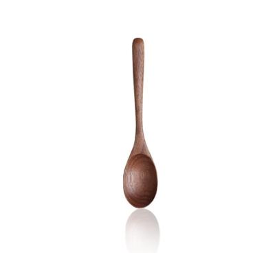 China Restaurant Viable Wholesale High Quality Pure Natural Home Baby Ebony Wood Feeding Spoon Teaspoon for sale