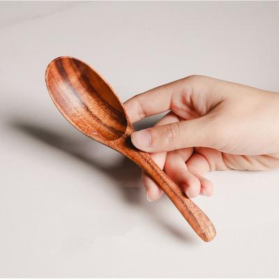 China Sustainable Customized Small Acacia Wooden Ice Cream Soup Spoon Wooden Spoons for sale