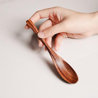 China Japanese Style Long Handle Spoon Acacia Wood Spoon Viable Natural Wood Wooden Kitchen Accessories for sale