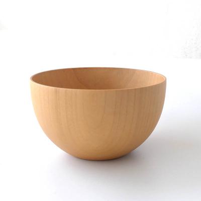 China Viable Original Color Bowl Spondias Jujube Rice Soup Noodle Hotel Wooden Bowls for sale