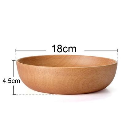 China Kitchenware Sustainable Solid Spondias Wooden Salad Bowl Food Around Solid Wood Salad Bowl for sale