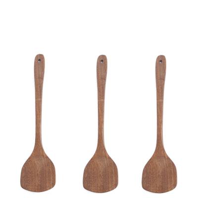 China Easy-to-clean Explosion-proof Natural Wooden Long Fried Rice Wenge Spatula Spoon Wooden Kitchen Supplies for sale