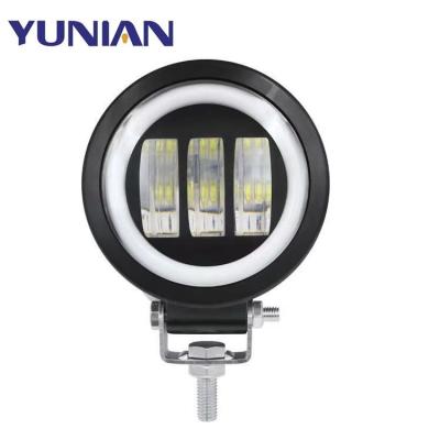 China 3.5 Inch 30W Round Aluminum Square Led Light White Work Spot Beam Angel Eye Spot Light Driving Light For Motorcycle SUV Car Truck ATV for sale