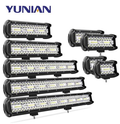 China Aluminum+PC For Car Jeep Truck Suv LED Headlight 4-20inch Off Road LED Light Bar 12V 24V LED Bar/Work Waterproof Combo Light for sale