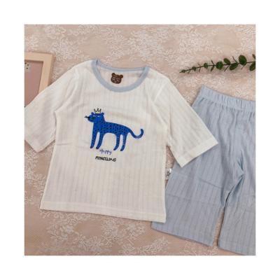 China Breathable Sleepover PJ Set Boys Home Clothes Pijamas Kids 100% Cotton Children Pajamas Baby Sleepwear for sale