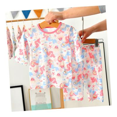 China Wholesale New Design Summer Breathable Pajamas Sets Kids Pajamas Girls Boys Leisure Wear Children Cotton Pajamas Pijamas Kids for sale