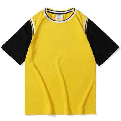 China Anti-Wrinkle Factory Customized 230g Cotton Basketball Jersey Ins Loose Fitness Sports Short Sleeve Mens T-Shirt for sale