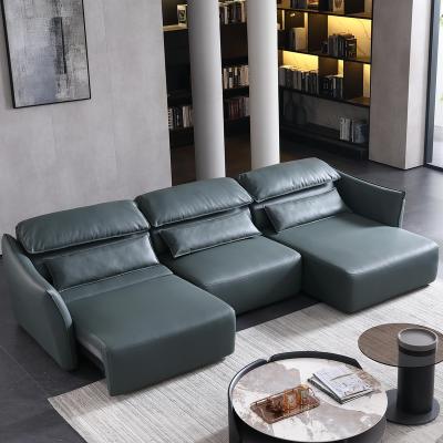 China (Size) Adjustable High End Sectional Smart Modern Luxury Electric Motor Sofa Folding Living Room Furniture Leather Sofa Bed Set for sale