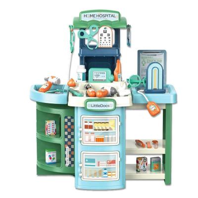 China 2 IN 1 DIY Doctor Toy Workbench Children's Room Playset Medical Storage Trolley Medkit Children's Portable Hospital Play Toys 41.5*52.3*61.6cm for sale