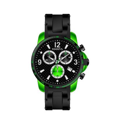 China Fashion Sport Men Silicone Strap Watches Multifunction With Alu Case for sale