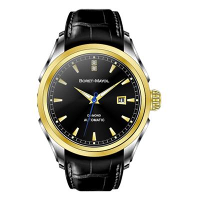 China Black Classic Men Watches Vogue Multifunction With Leather Strap for sale