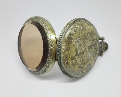 China Acero inoxidable del oro del vintage de la cubierta de cristal de bolsillo del mecanismo de relojería clásico en venta