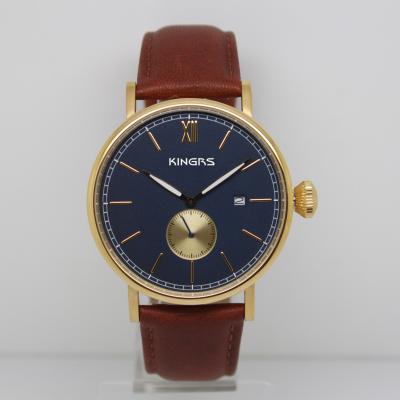 China Los relojes de los hombres de Elegent, reloj de alta calidad con la correa de cuero auténtica, reloj del acero inoxidable de los hombres del OEM en venta