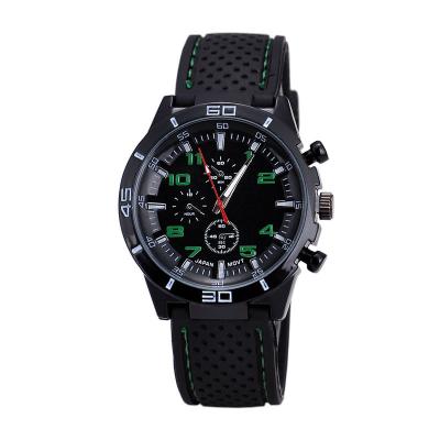 China Men's Stainless Steel Caseback Watches ,Men Sports Silicon Watch Wrist Watch ,OEM Multifunction Chrono Quartz Watch for sale