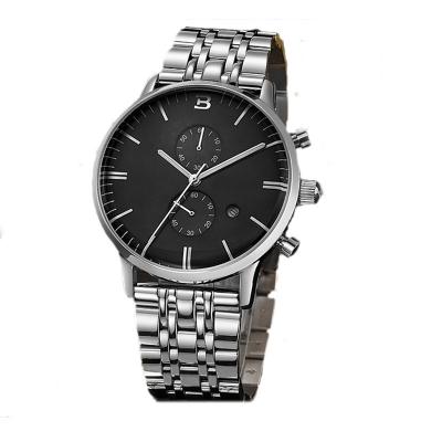 China Men's Wrist Watch  OEM 5 ATM Water Resistant Stainless Steel Multifunction Wrist Watch ,fashion watch quartz watch for sale