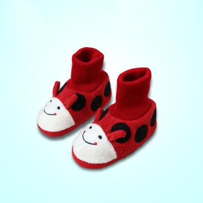 China Anti-odor GSV Manufacture Cute Infant Shoes Soft Plush Slipper for sale