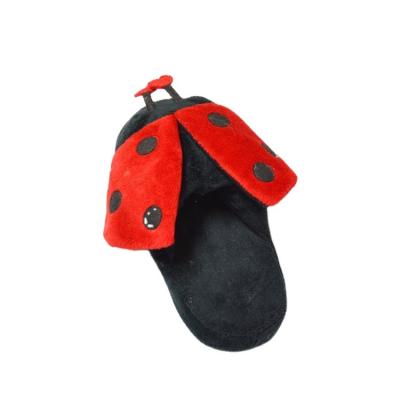 China 2021 Creative High Quality Cute Ladybug Animal Plush OEM Factory Design Baby Slippers Anti-slippery Animal Slippers For Women for sale