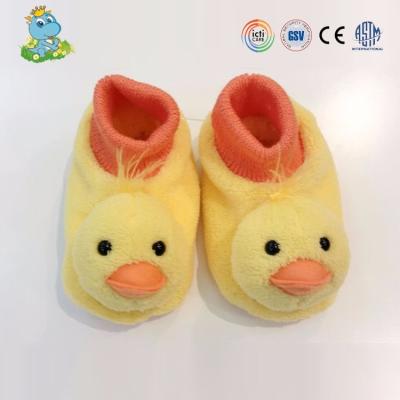 China Cute Plush Animal Winter Slipper Warm Duck Slipper For Kids for sale