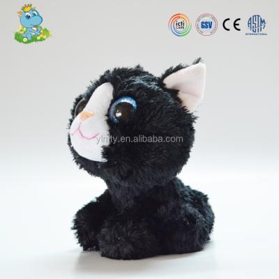 China High quality plushtoys factory very cute stuffed plush toys black cat big eyes plush toys suppliers and manufacturers for sale