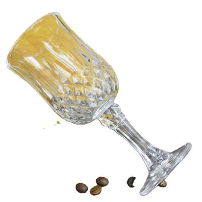 China CLASSIC Custom Made Diamond Cut Crystal Goblet Wine Glass Cups with Different Sizes for sale