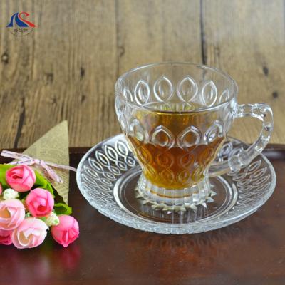 China Viable fashion drinking glass set for tea and coffee wholesale for sale