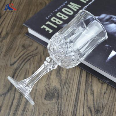 China Wholesale Tall White Goblet Glass Wine Glasses Wedding Favors Crystal Diamond Wine Glass for sale