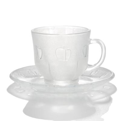 China Viable High Quality Elegant Teacup and Saucer Glass Coffee and Tea Set for sale