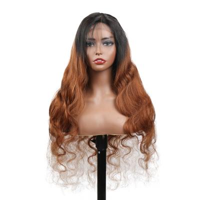 China 13x4 Straight Pre Plucked Straight Brown and Blonde Highlight Hair Wig, Blonde Accented Wigs, Blonde Highlight Brown Hair for sale