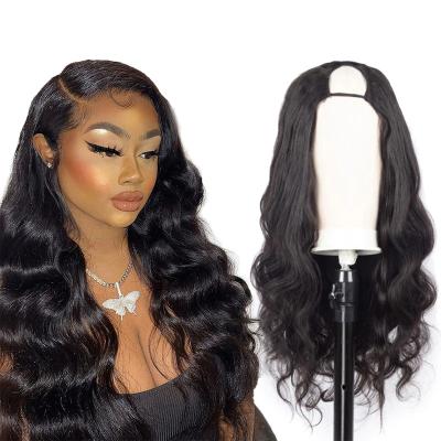 China Natural Brazilian Straight Human Hair Wig U Part Wigs For Colored Women Cheap Glueless 150% Density Remy Wigs for sale