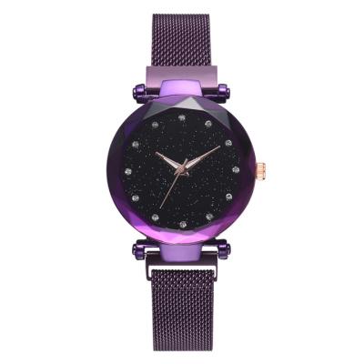 China Newest Face Sky Date 2020 Attractive Design Mesh Band Milanese Strap Women Magnet Steel Quartz Wrist Watch Automatic Watch for sale