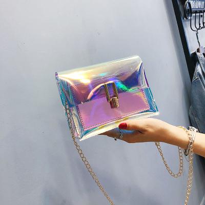 China Wholesale Women Fashion Mini Jelly Purse Lady Shoulder Jelly Bag Rainbow Chain Candy Color Cross - Custom Body Beach Jelly Purses Handbags for sale