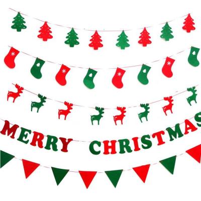 China Holiday Decorations Christmas Festival Party Decoration Ornaments Pull Flag Banner Christmas Pull Paper Flag for sale