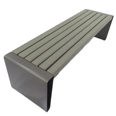 China 3 Seater Modern Park Bench Modern Outdoor Urban Bench With Wood Seat PS Wood Bench for sale