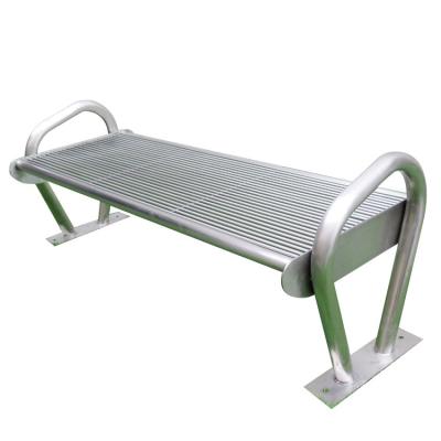 China Modern Outdoor Public Seating Bench Stainless Steel Long Public Bench Without Backrest for sale