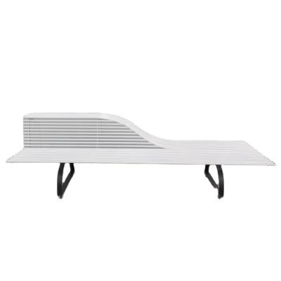 China Modern factory customized 2022 new design patio bench leisure commercial 304 stainless steel metal garden public bench for sale