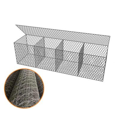 China Fabricación Galvanizado Gabión Hexagonal Caja Cesta de alambre de malla de piedra jaula para el muro de contención y valla en venta