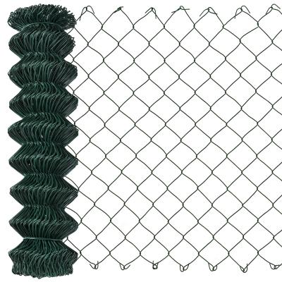 China Galvanisierter Diamantzaun Zyklon Wire Mesh Schwarz PVC beschichtet Chain Link Zaun Roll 50ft zu verkaufen