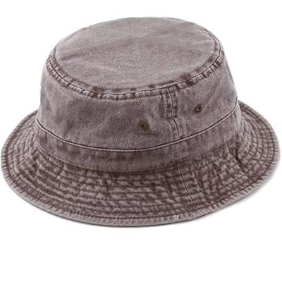 China Character Adults Unisex Plain Gray Washed Fishman Hat Custom Cheap Bucket Hats for sale