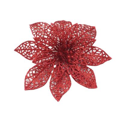 China As pic Showed Reasonable Price 14cm Silk Poinsettia Artificial Christmas Flowers Artificial Flower Head for sale